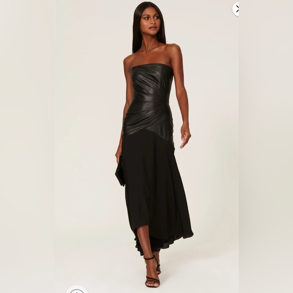Shoshanna Rustin Faux Leather Gown size 12 - Picture 1 of 13